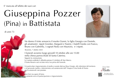 Giuseppina Pozzer in Battistata (Pina)